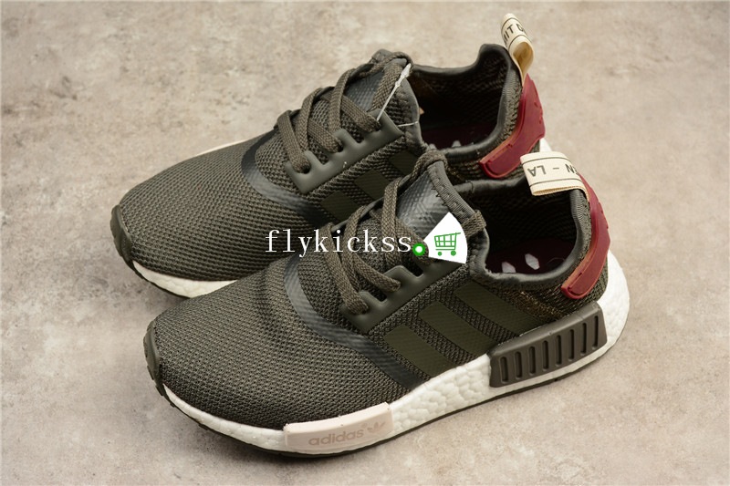 Real Boost Adidas NMD R1 Olive Green